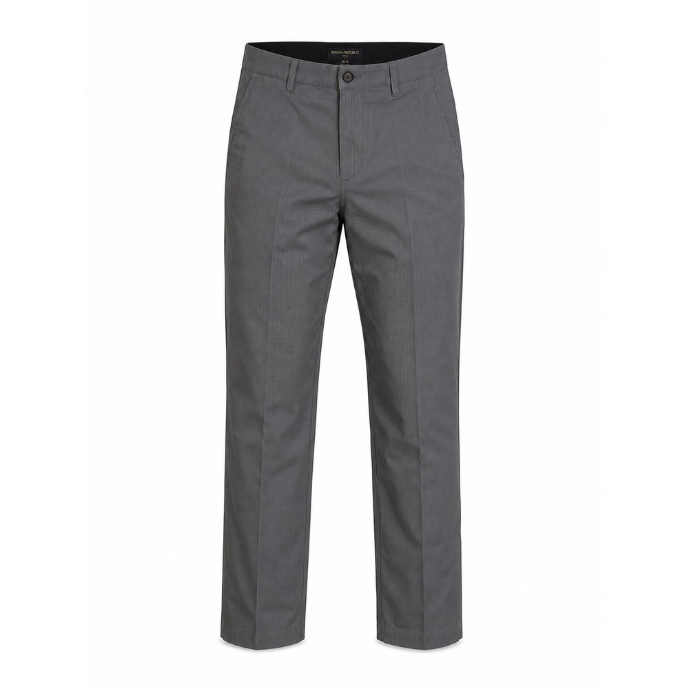 Banana Republic Men's 35x34 Gray Plaid 100% Cotton Dress Pants Trousers